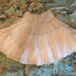 Vintage White Retro Ruffled Petticoat Crinoline Butterfly Hem Kawaii Fairy